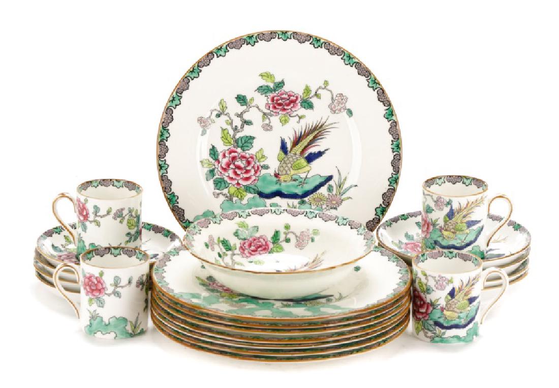 Crown Staffordshire Rock Bird Luncheon Set (1 of 8)