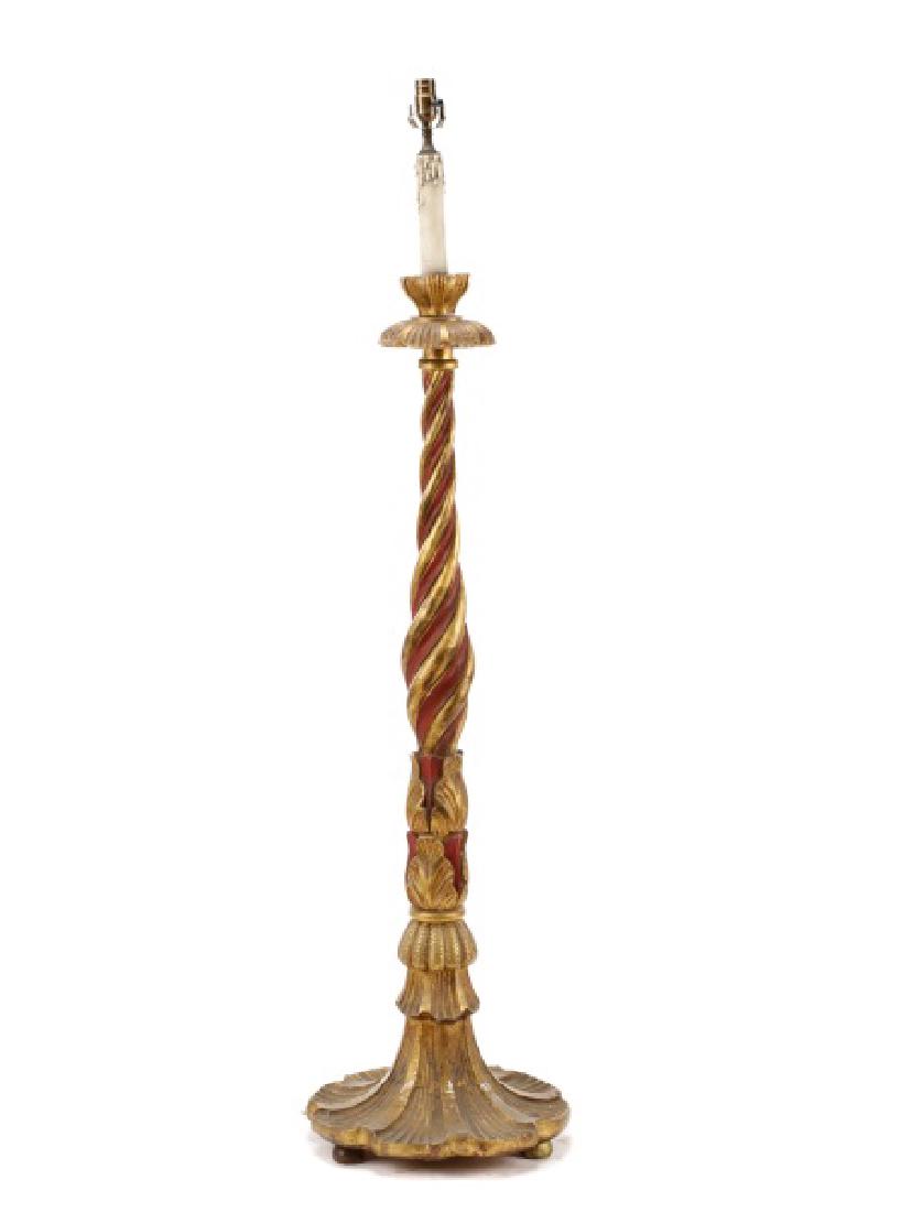 Italian Style Giltwood Altar Stick Converted Lamp (1 of 7)