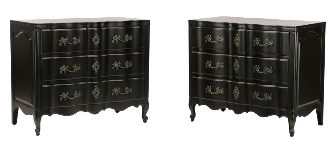 Pair of Louis XV Style 3 Door Commode Chests (1 of 7)