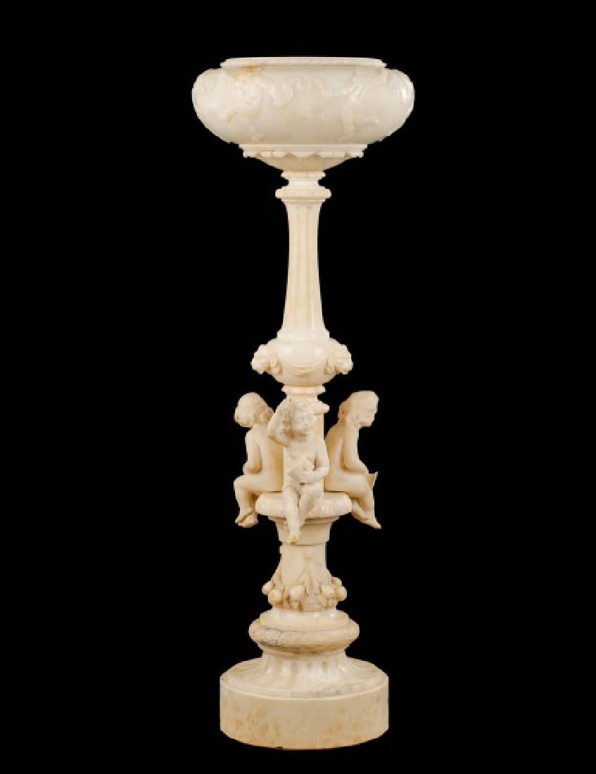 Italian Carved Alabaster Floor Lamp (1 of 8)