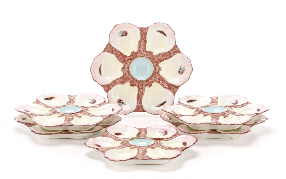 Set of 6 Continental Majolica Oyster Plates (1 of 8)
