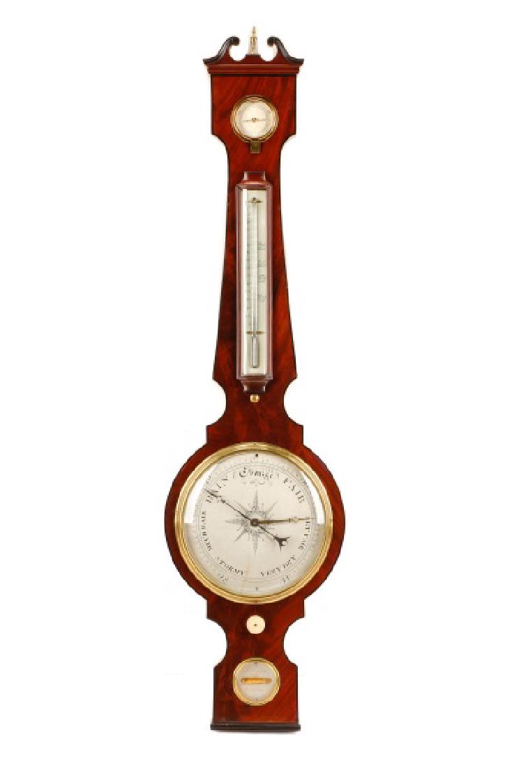 19th C. English Mahogany Wheel Barometer (1 of 7)