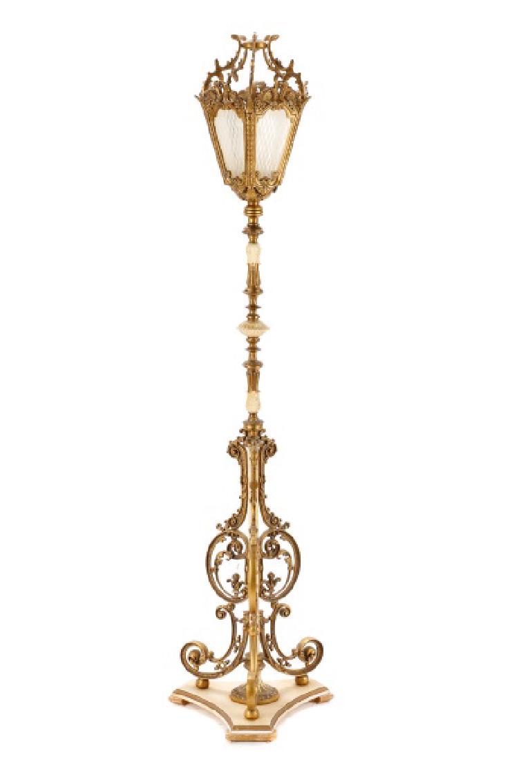 Victorian Style Giltwood Acanthine Floor Lamp (1 of 10)