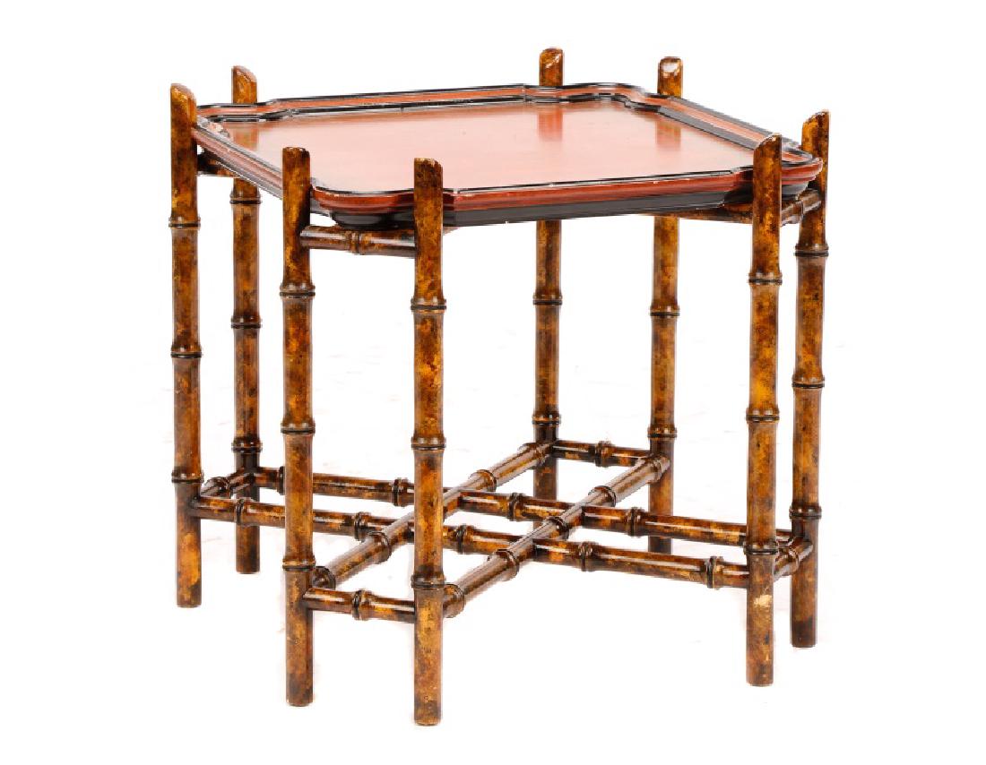 Vintage Faux Bamboo Tray Top Table, Baker (attr) (1 of 6)