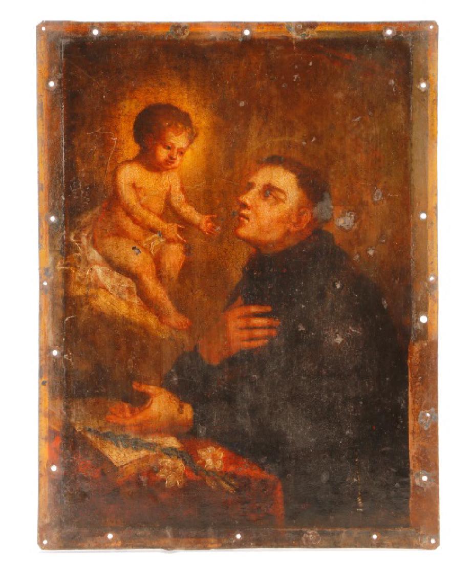 St. Anthony of Padua Oil on Copper Painting (1 of 7)