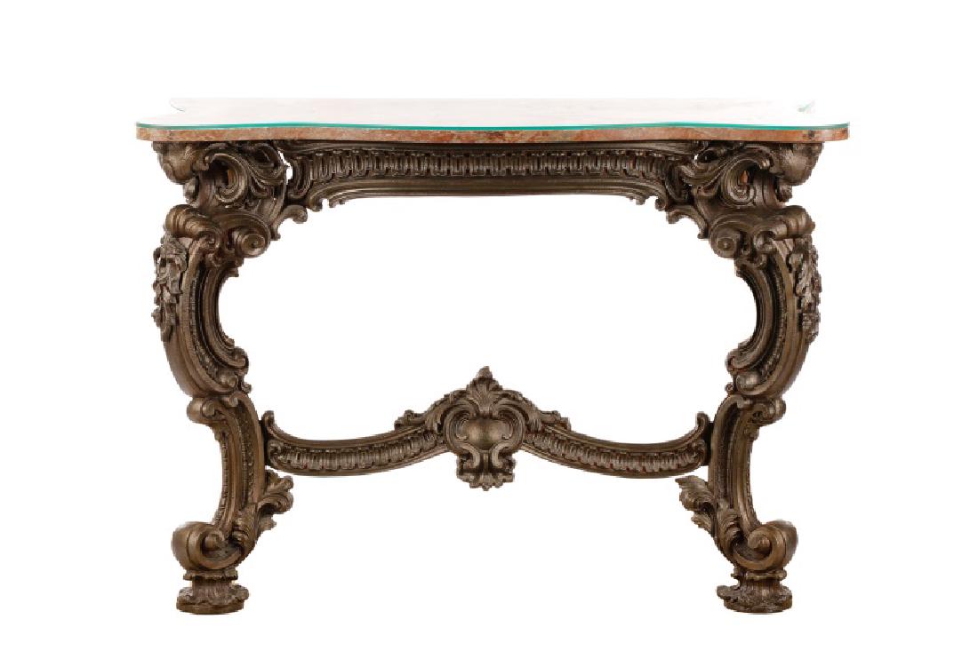 Cast Iron Rococo Revival Console with Marble Top (1 of 8)