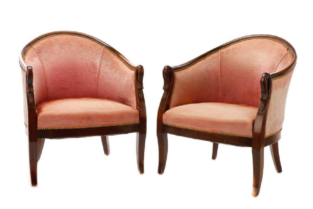 Pair French Louis Philippe Style Bergere Chairs