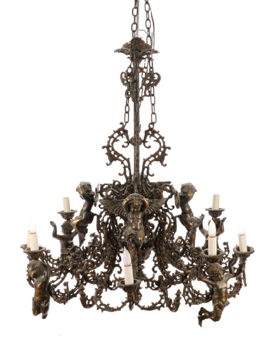 Palatial Figural 8 Light Bronze Chandelier (1 of 7)