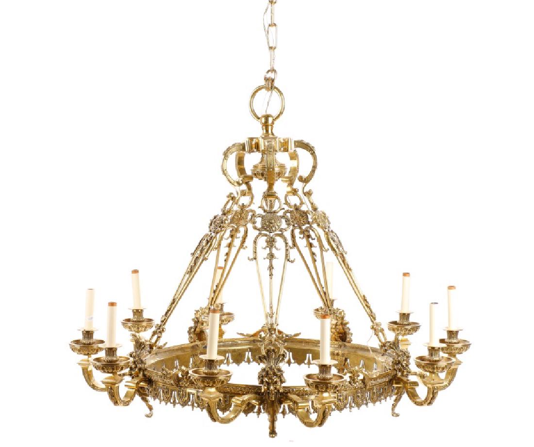 Louis XVI Style Gilt Bronze 10 Light Chandelier (1 of 7)