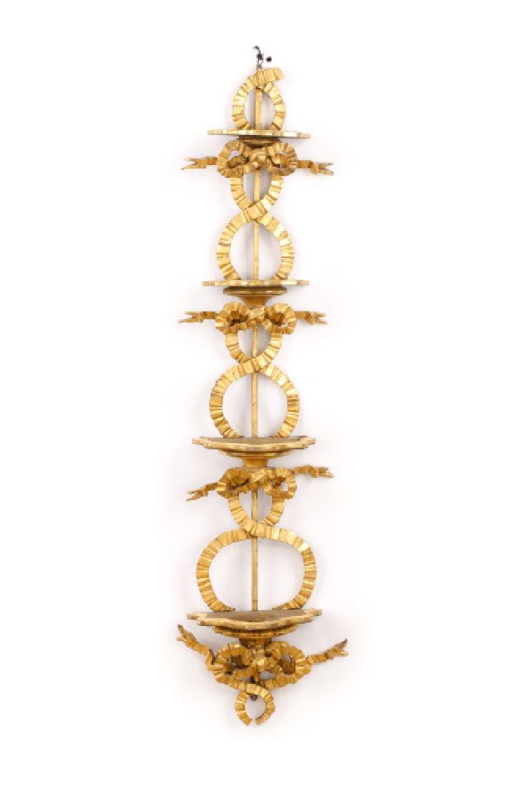 Gilt Wood Ribbon Motif Tiered Wall Bracket (1 of 6)