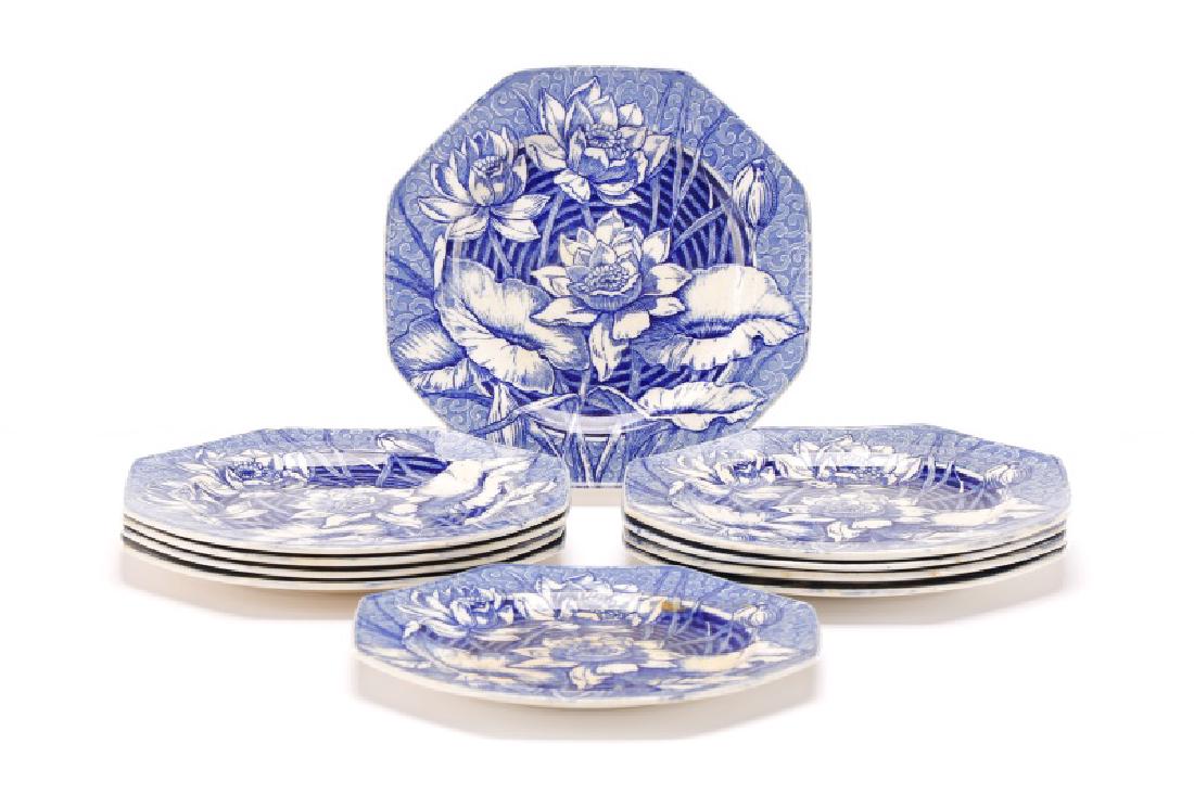 Set, 10 Wedgwood Blue Water Lily Dessert Plates (1 of 6)