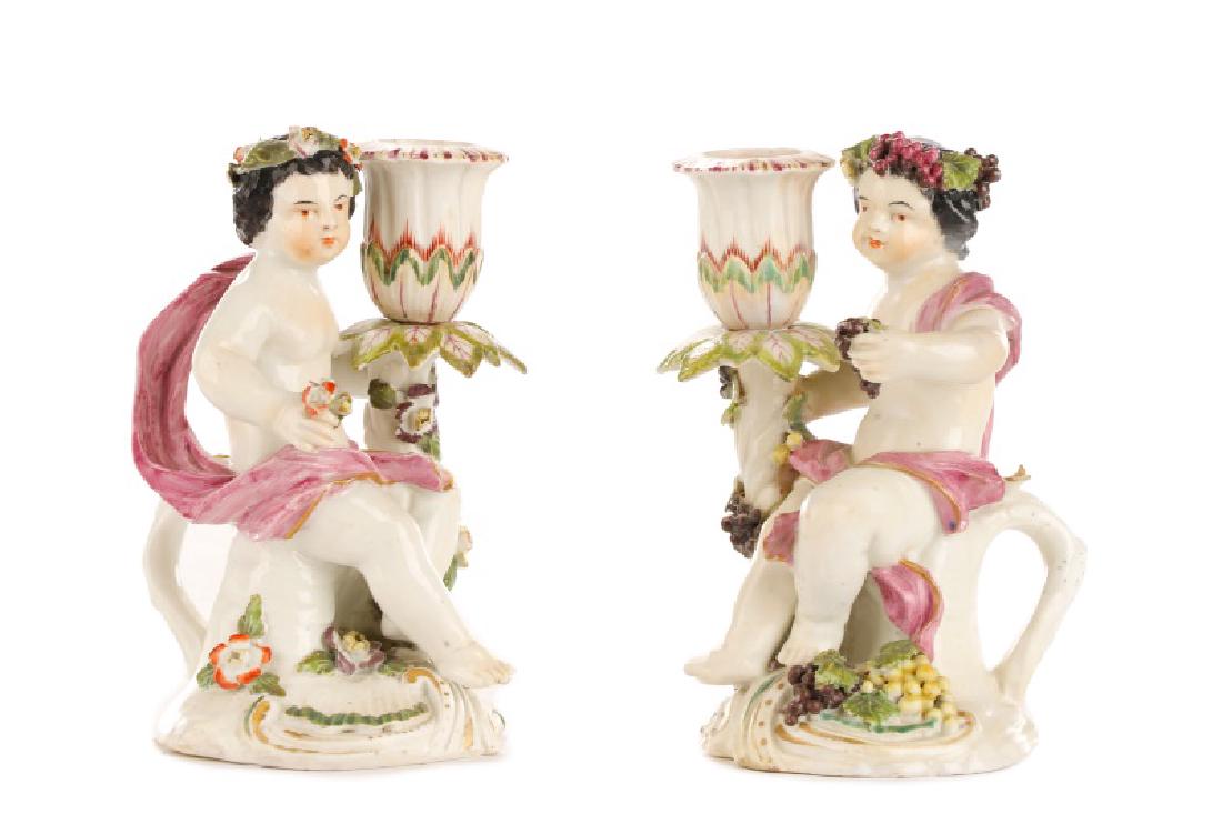 Pair of Bacchanalian Porcelain Candlesticks (1 of 9)
