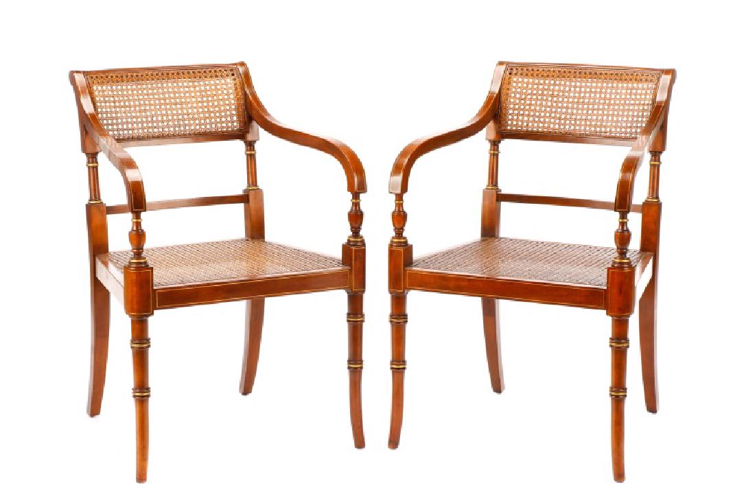 Pair, Kindel Regency Style Caned Armchairs (1 of 7)