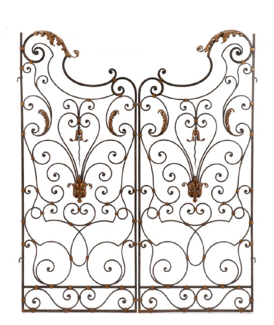 Pair, Baroque Style Wrought Iron Gates (1 of 6)