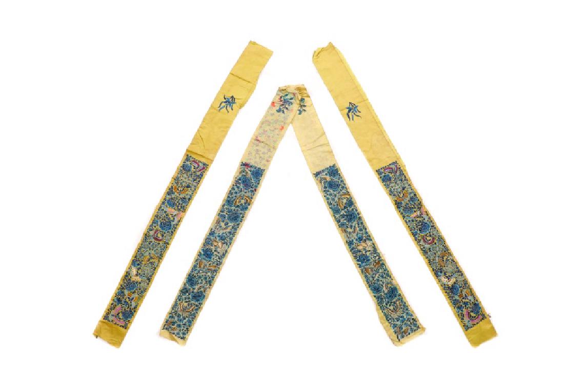 Group, 4 Chinese Embroidered Silk Textiles (1 of 6)