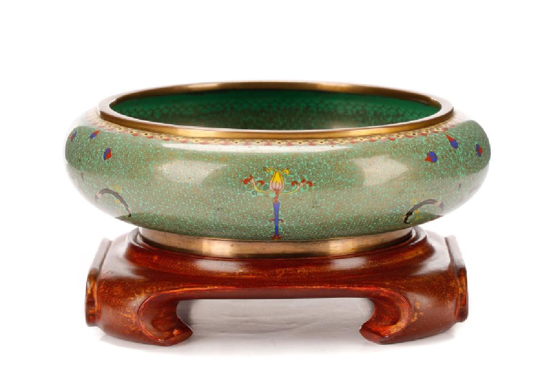 Chinese Cloisonne Enameled Bowl on Stand (1 of 7)
