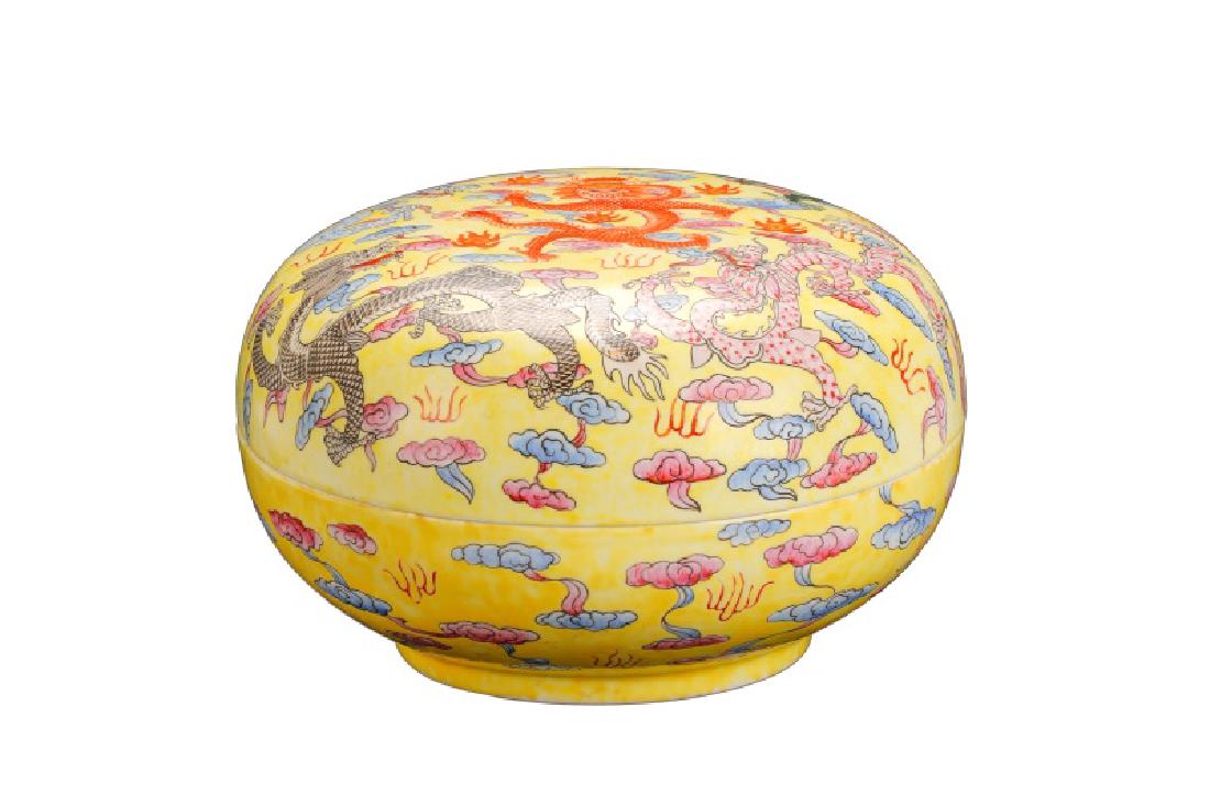 Large Chinese Export Lidded Round Box, Marked (1 of 9)
