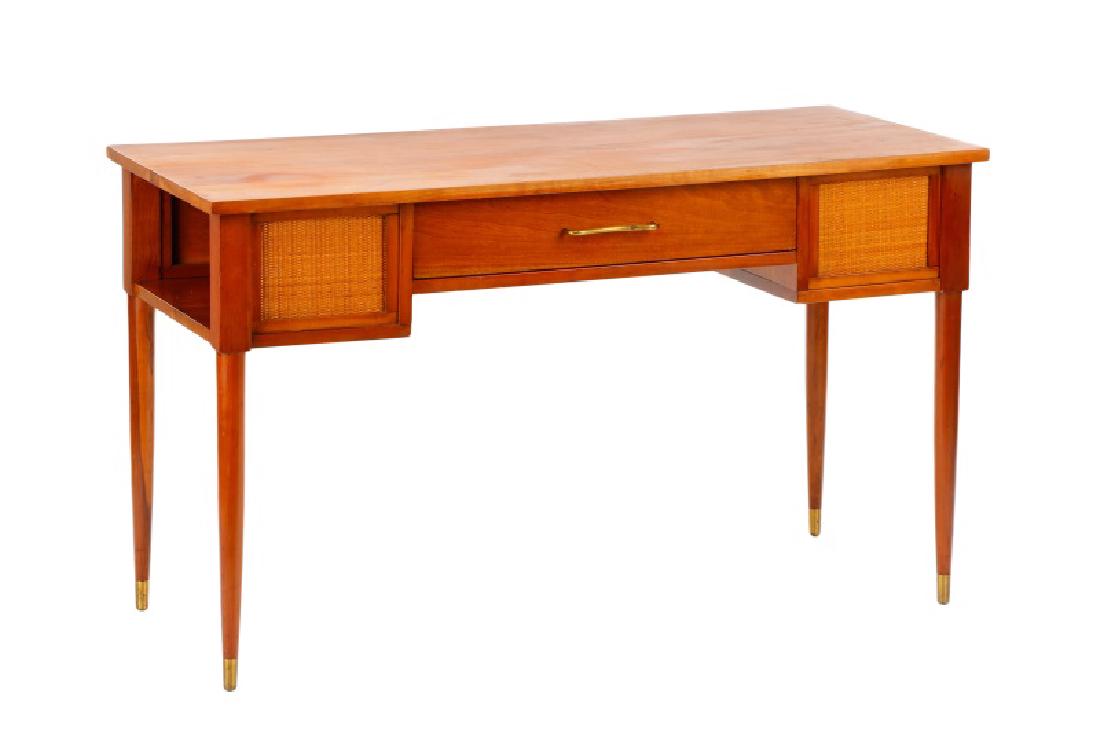 Paul McCobb Style MCM Walnut & Rattan Desk (1 of 7)