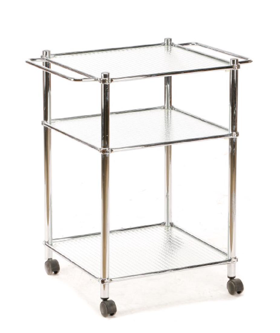 Terence Conran Habitat Chrome & Wire Glass Cart (1 of 5)
