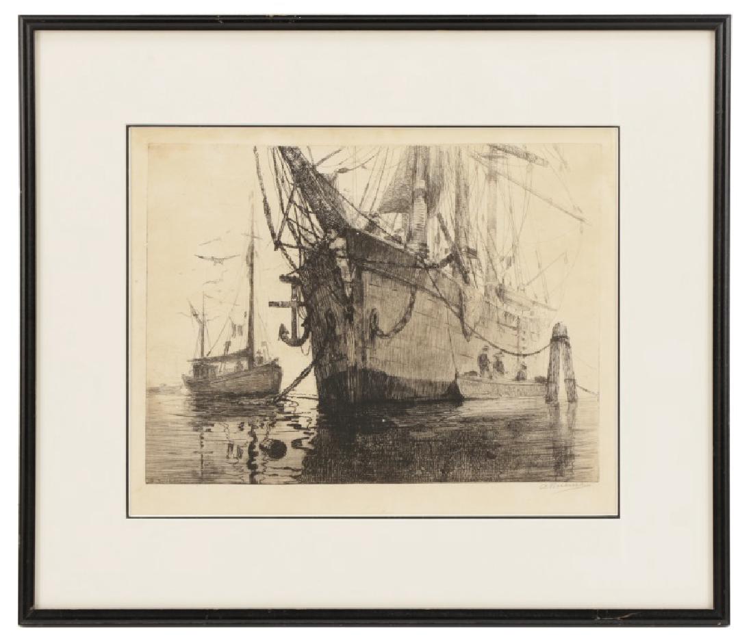 Anthony Thieme, "Whaleships", Drypoint Etching (1 of 7)