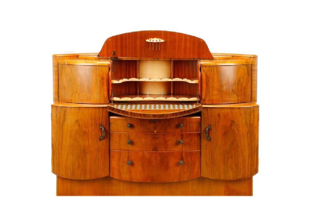 Art Deco Burlwood Veneer Bar, circa 1920s (1 of 10)
