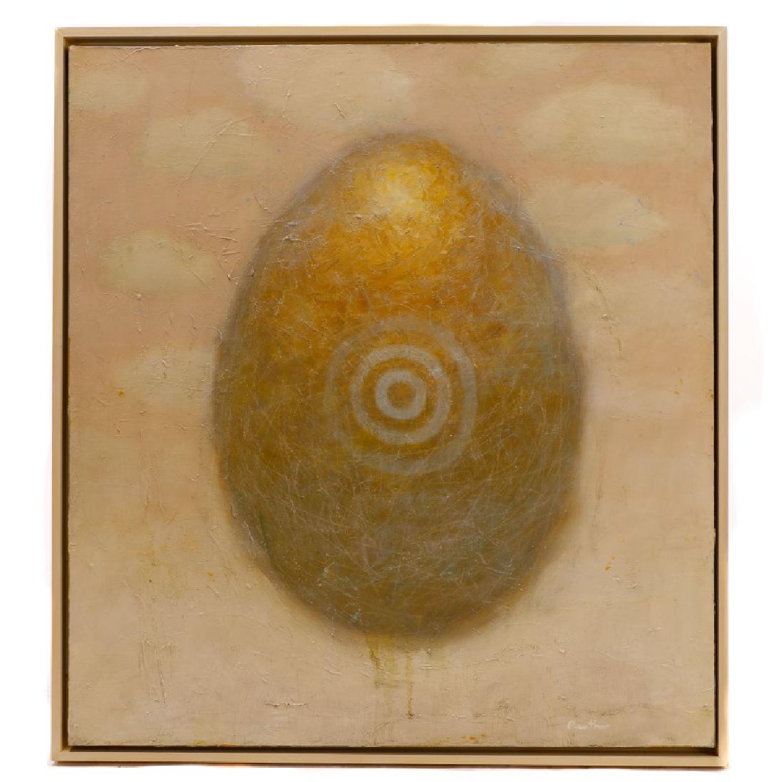 Kit Reuther, "Gilded Egg on Pink Sky", O/C (1 of 5)