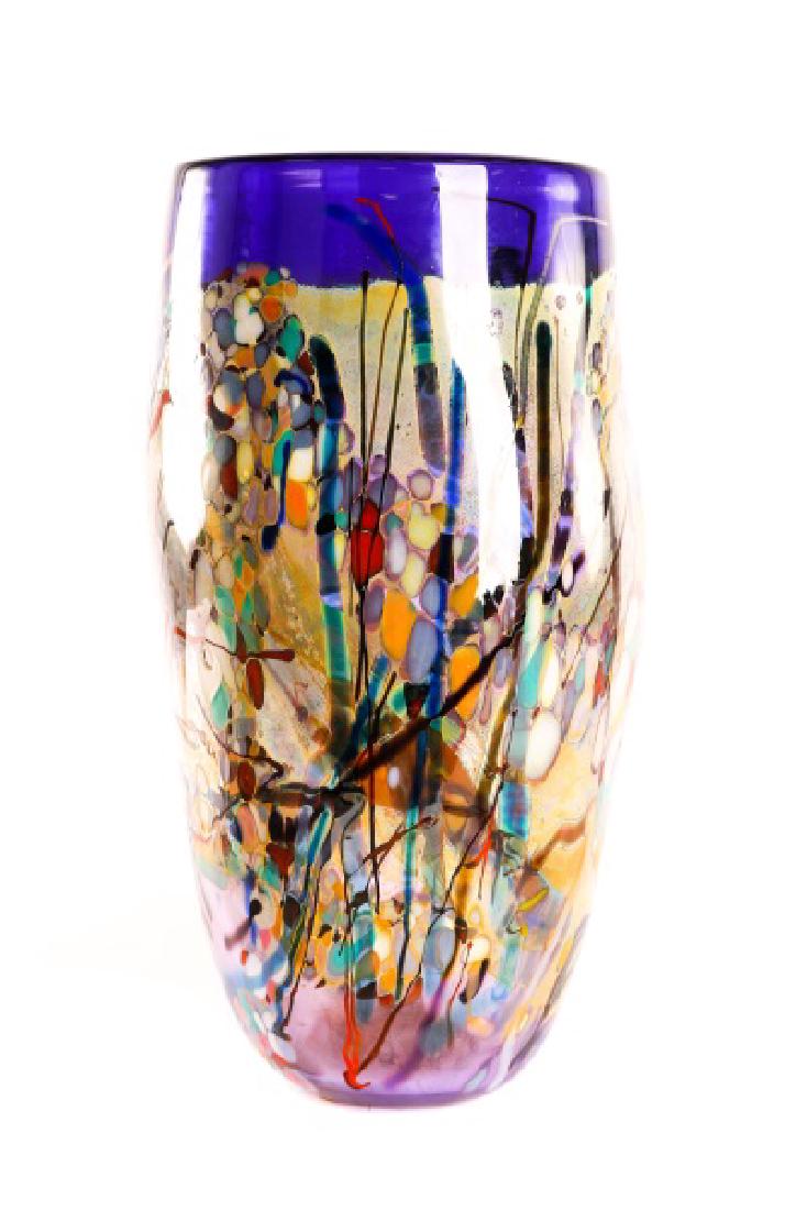 John Gerletti, Large Hand Blown Purple Glass Vase (1 of 7)