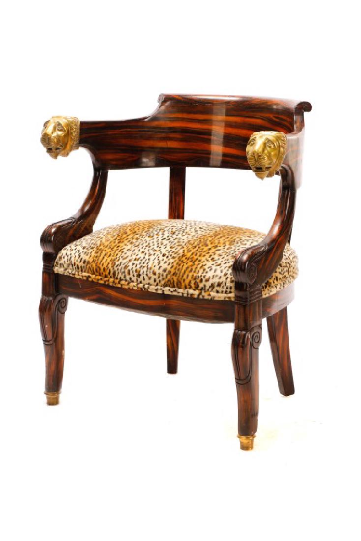 English Regency Calamander Lion's Head Chair (1 of 11)