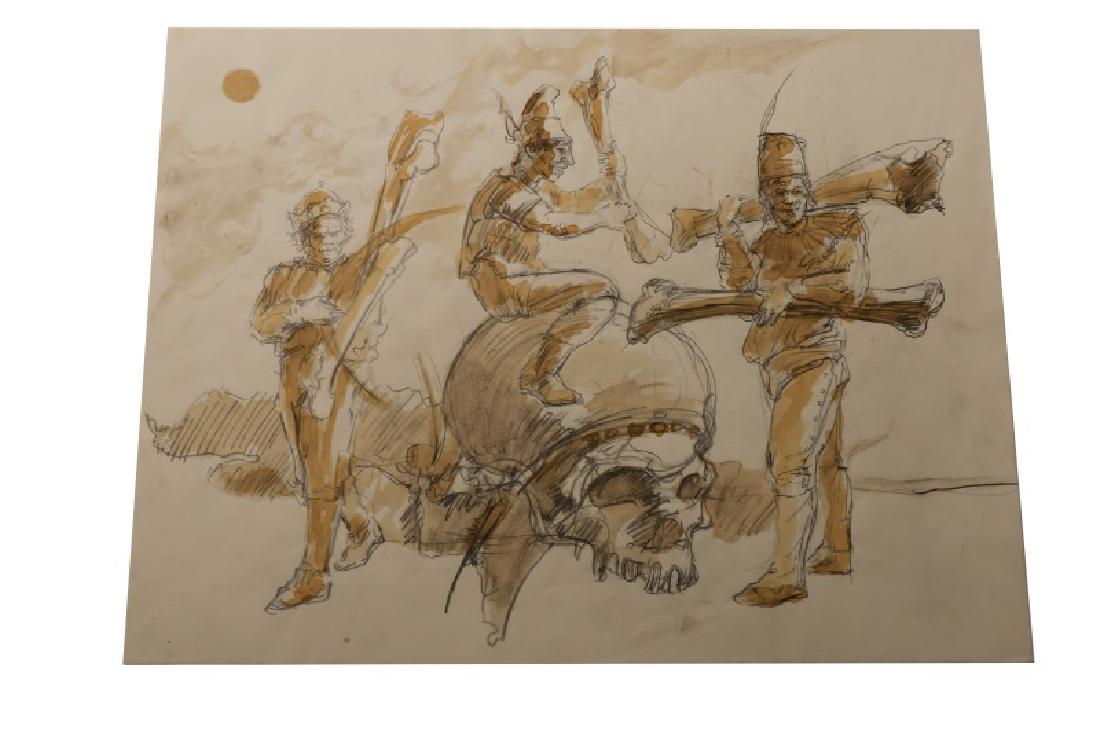 Ben Smith, "Bones & Skull", Mixed Media on Paper (1 of 9)