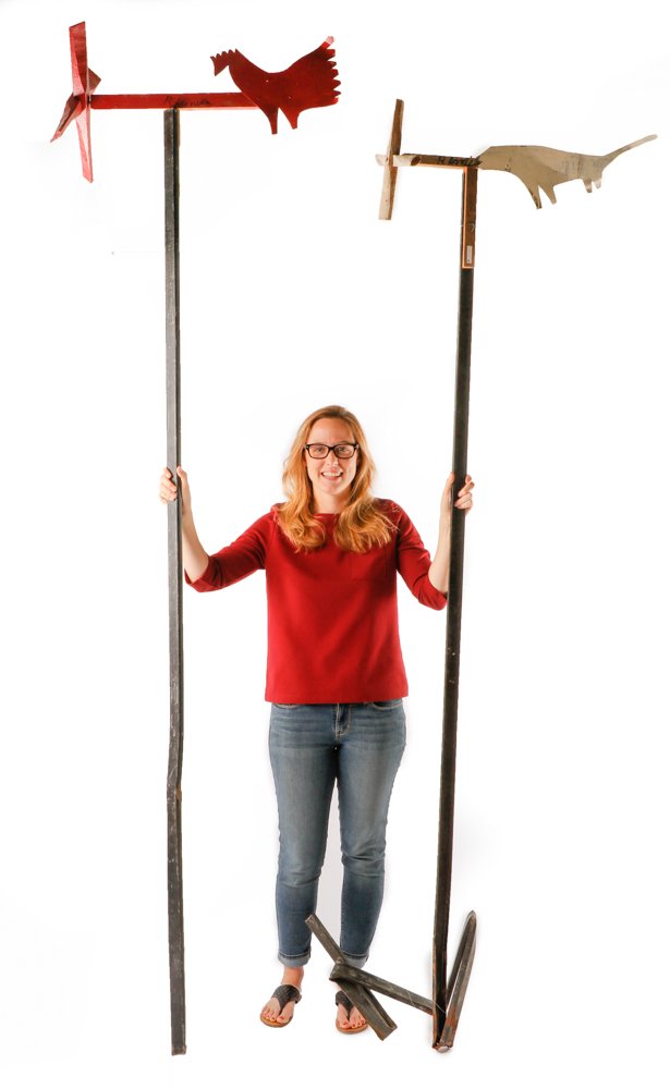 2 RA Miller Folk Art Whirligigs Chicken & Dog (1 of 5)