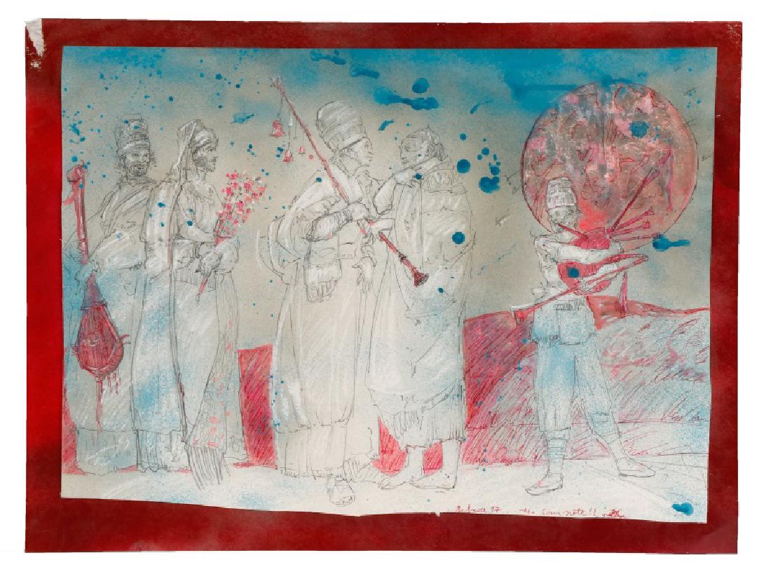 Ben Smith, "The Sour Note" Mixed Media on Paper (1 of 9)