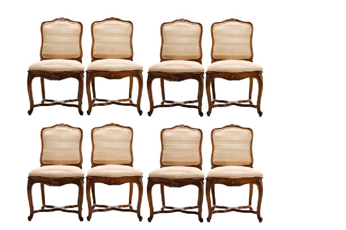 Set, 8 Walnut Louis XV Style Dining Chairs (1 of 11)