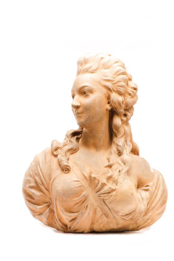 Large Terra Cotta Bust of Madame Pompadore (1 of 10)