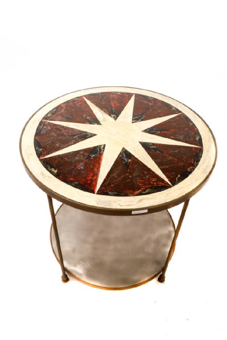 Faux Painted Marble & Metal Gueridon (1 of 4)