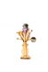 1940s 14k Gold Flower Vase Pin with Precious Gems - 2