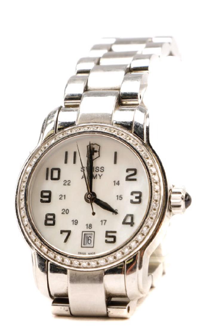 Ladies Swiss Army Watch with Diamond Bezel