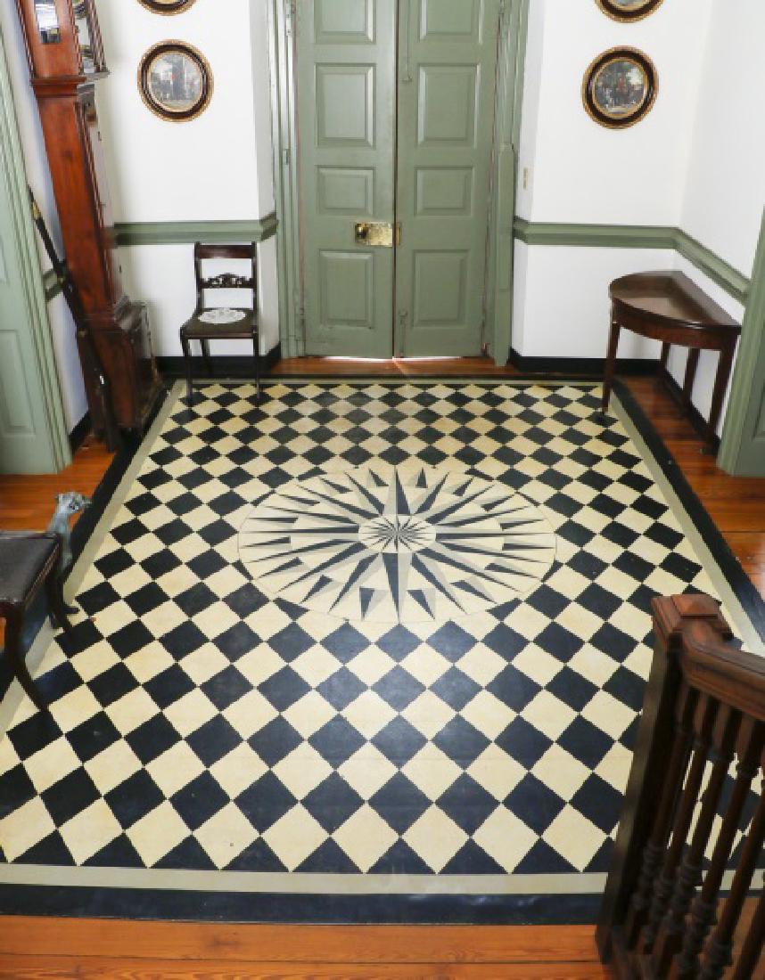 Faux Tile Painted Canvas Entry Pad (1 of 2)