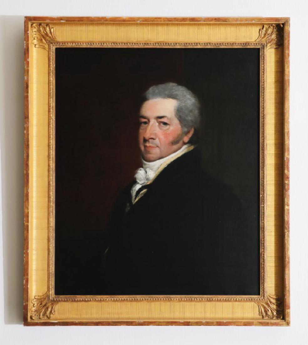 Circle of John Singleton Copley, Portrait, O/C: Circle of John Singleton Copley (American/English, 1738-1815) "Portrait of Alexander Davison" - early 19th century Oil on canvas 36.5" x 31.5" (framed) Various labels to verso including a lot label fr