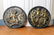 Pair Continental Rococo Style Brass Roundel Plates