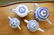 Group of 4 Blue & White Chinese Teapots