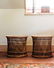 Mid Century Rattan & Glass Side Tables