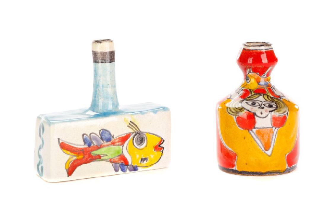 Two MCM De Simone Terracotta Painted Vases (1 of 8)