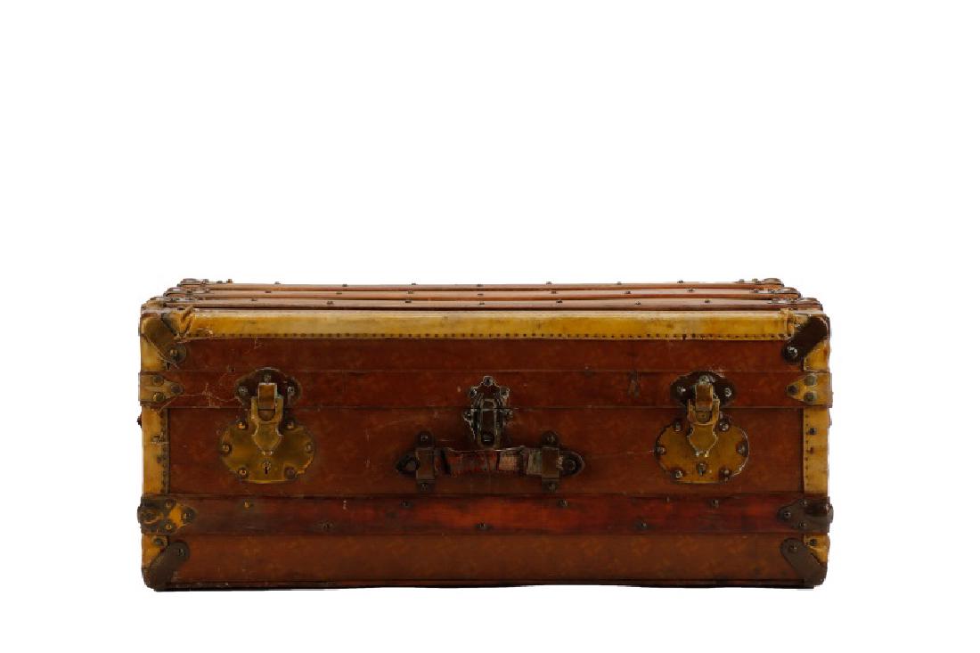 French Traveling Trunk in Monogrammed Canvas (1 of 3)