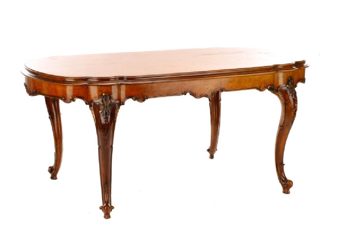 Italian Rococo Burlwood & Walnut Dining Table (1 of 11)