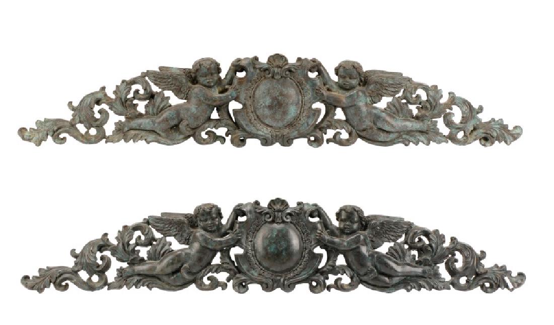 Pair, Patinated Bronze Baroque Style Overdoors (1 of 10)