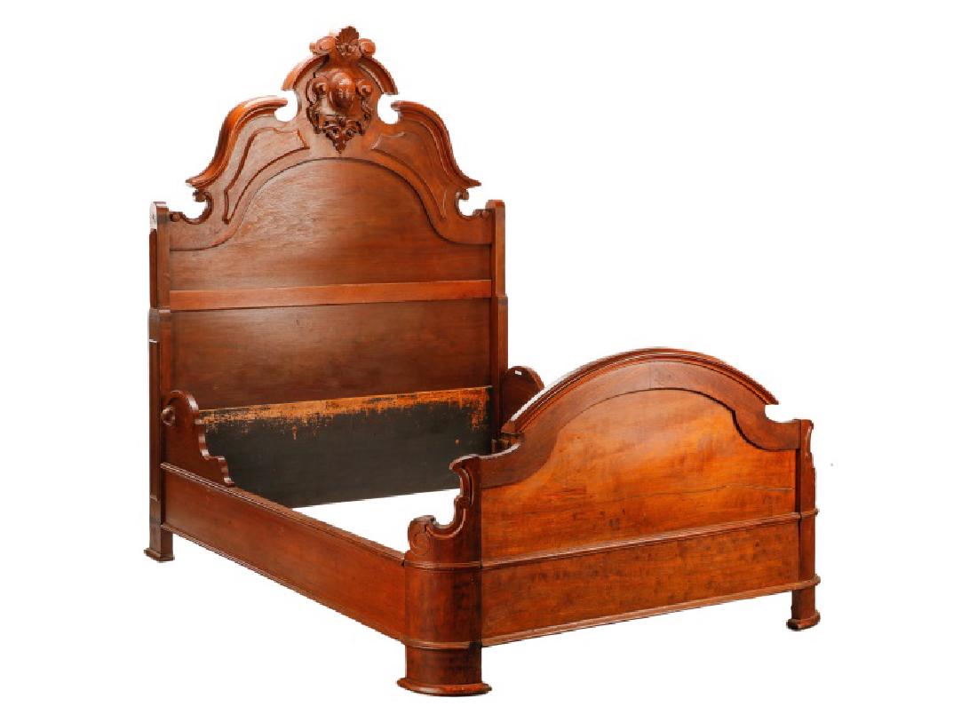 American Mahogany Rococo Revival Bed Frame (1 of 7)