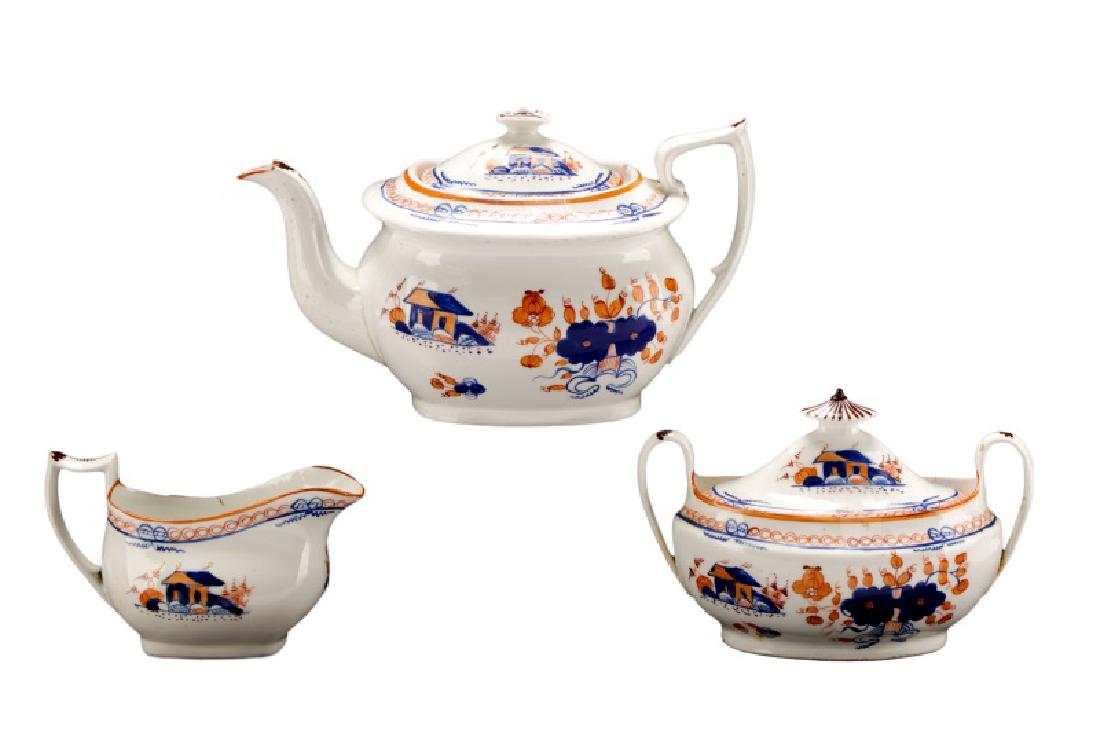 Early Staffordshire 3 Piece Pearlware Tea Set (1 of 10)