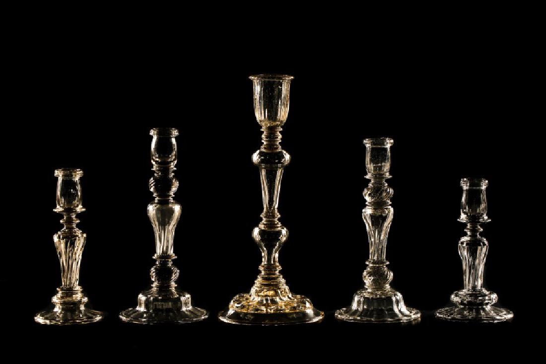 Set of 5 Venetian Blown Glass Candle Holders (1 of 6)