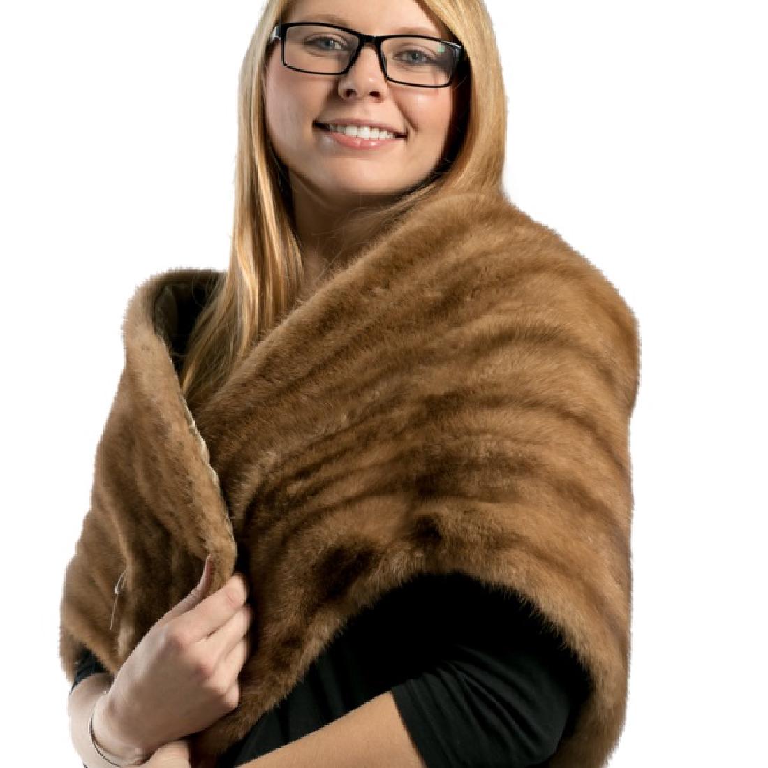 Autumn Haze Light Brown EMBA Mink Stole Cape (1 of 4)