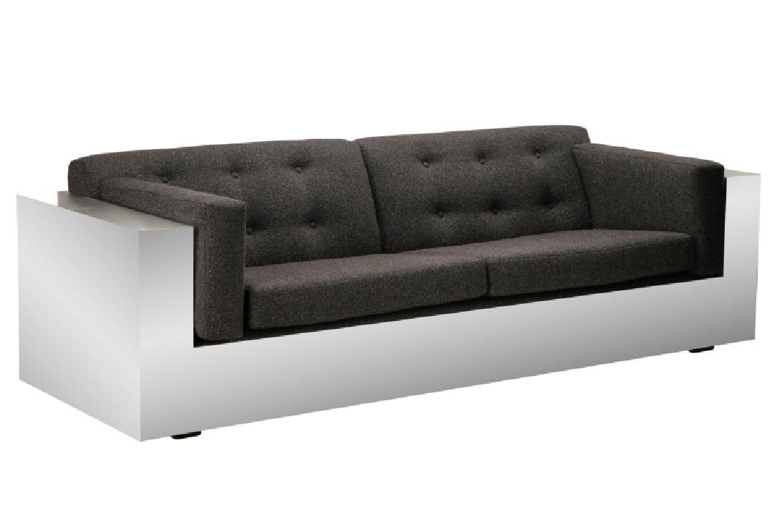 Milo Baughman MCM Chromed Tuxedo Sofa (1 of 5)